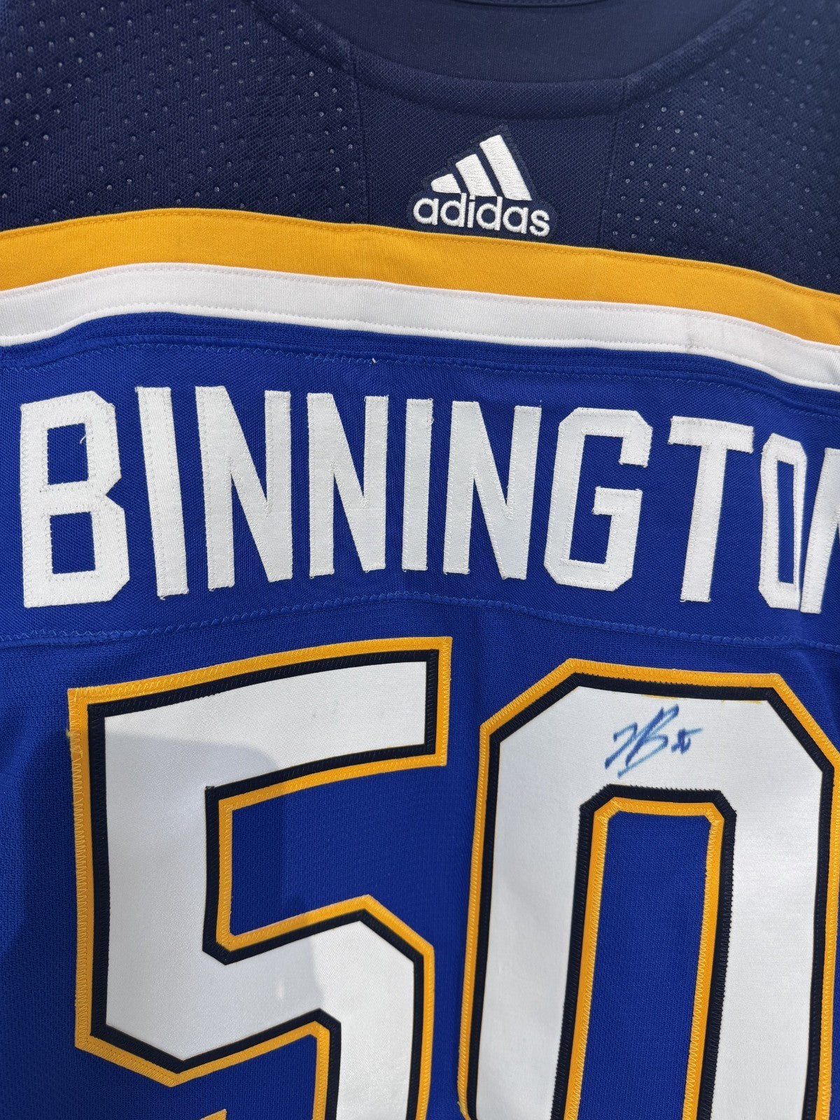 Jordan Binnington Signed St Louis Blues Adidas Authentic Jersey Auto COA Size 56