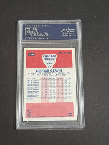 PSA 9 1986 Fleer #36 George Gervin Chicago Bulls MINT  HOF