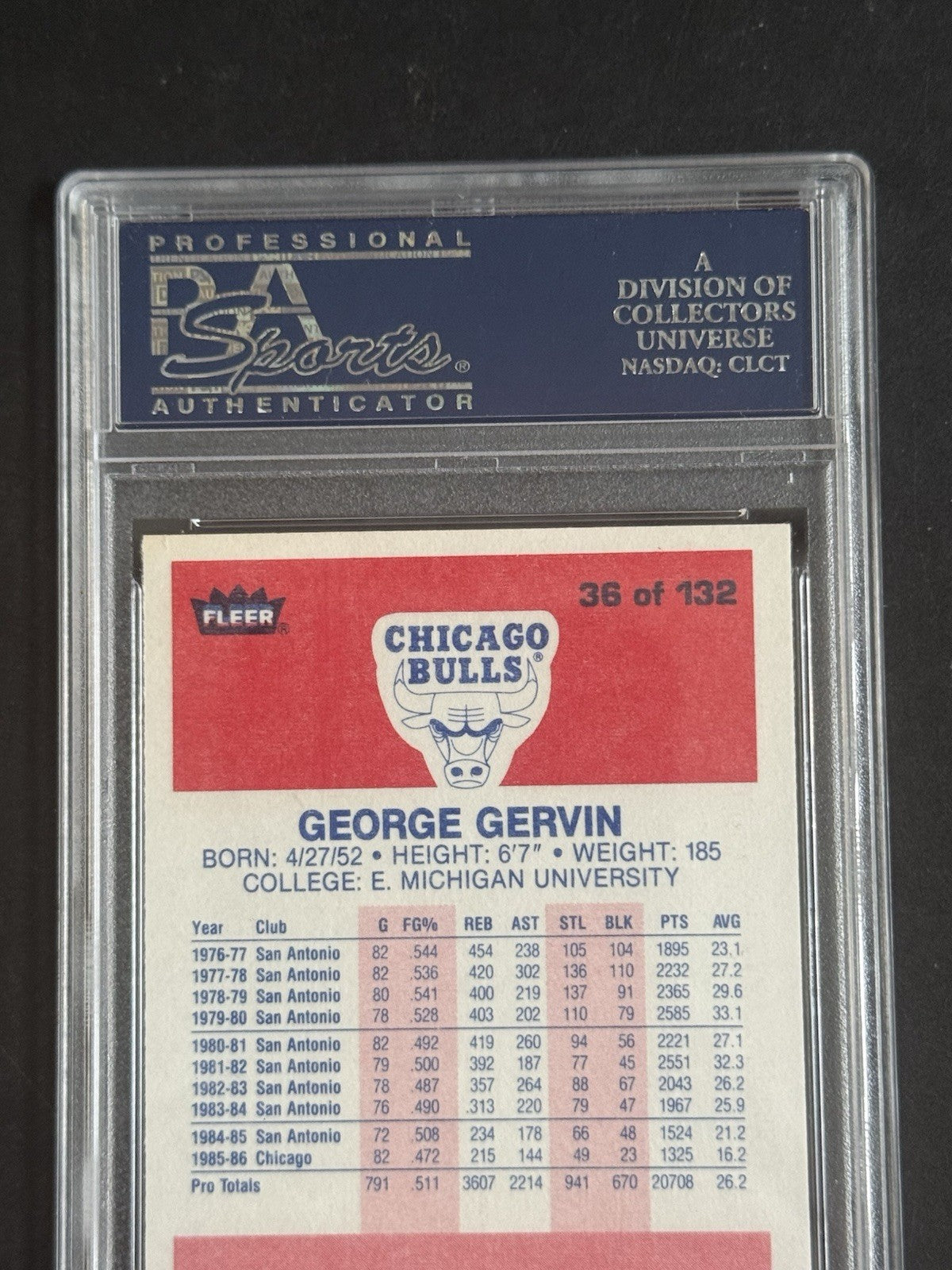 PSA 9 1986 Fleer #36 George Gervin Chicago Bulls MINT  HOF