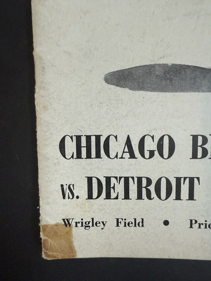 Chicago Bears vs Detroit Lions December 3  1961 Football Program Wrigley Field