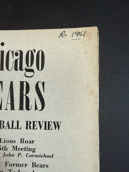 Chicago Bears vs Detroit Lions December 3  1961 Football Program Wrigley Field