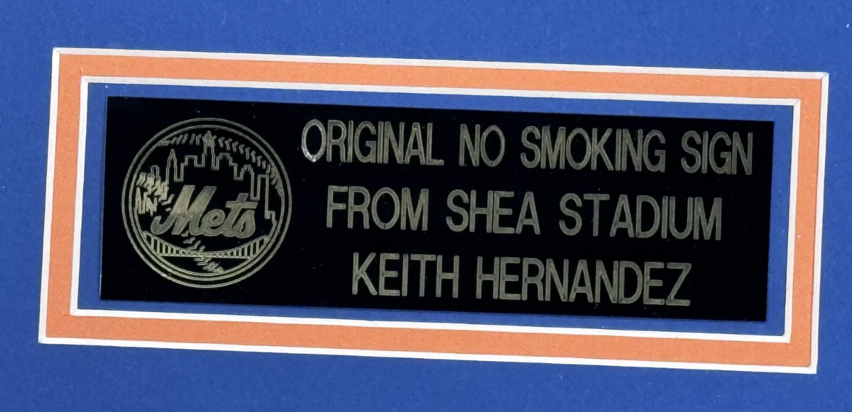 Keith Hernandez Signed 8x10 Photo Framed W/ Original Shea Sign Auto JSA COA Mets