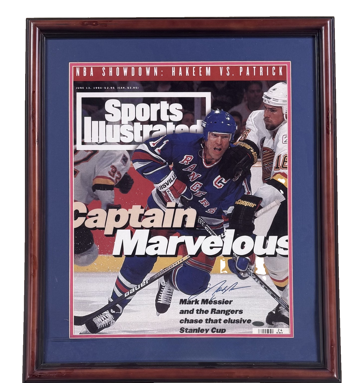 Mark Messier Signed 16x20 SI Photo 1994 Framed Auto Steiner COA NY Rangers HOF