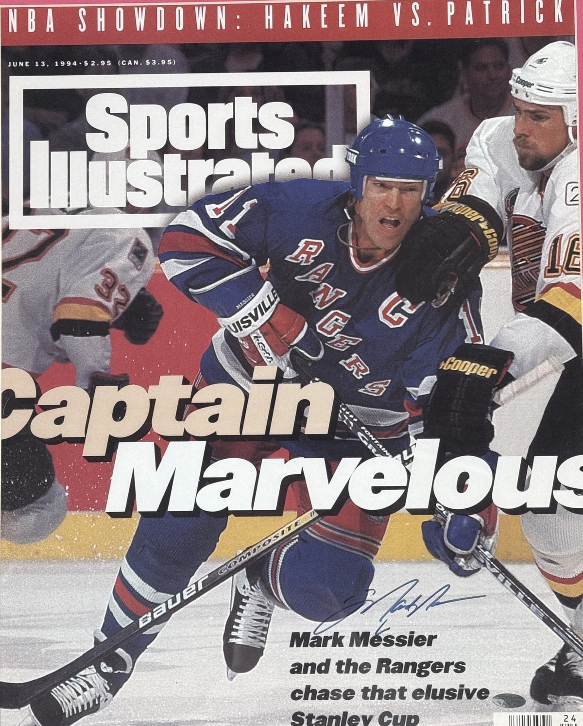 Mark Messier Signed 16x20 SI Photo 1994 Framed Auto Steiner COA NY Rangers HOF