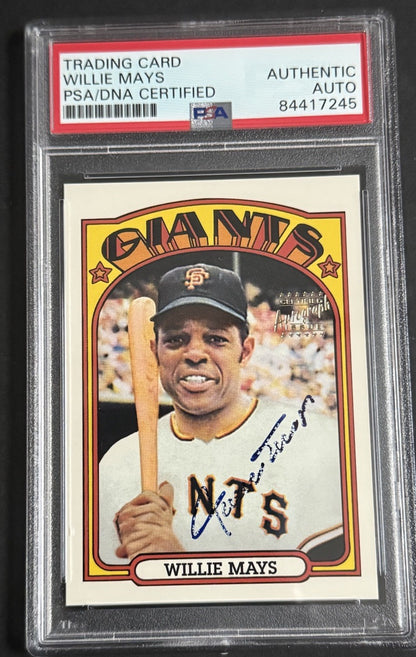 1996 TOPPS 1972 REPRINT WILLIE MAYS Hand Signed CERTIFIED AUTO PSA Coa Hof