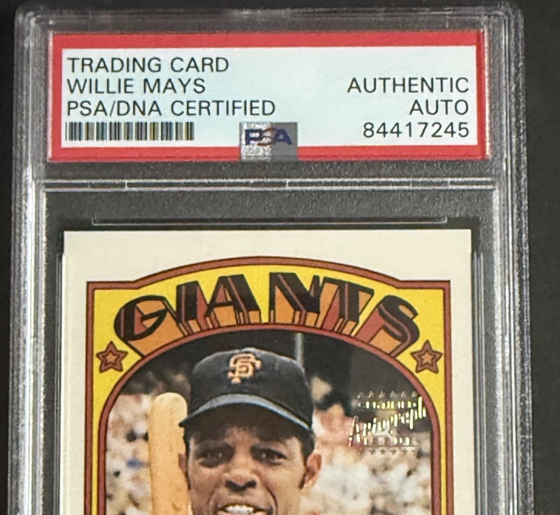 1996 TOPPS 1972 REPRINT WILLIE MAYS Hand Signed CERTIFIED AUTO PSA Coa Hof