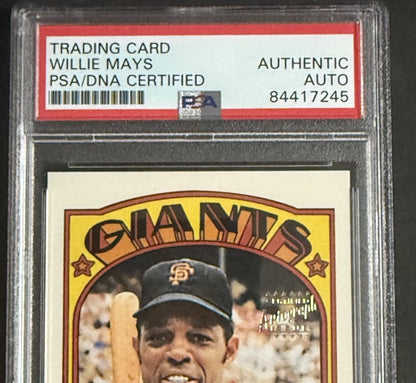 1996 TOPPS 1972 REPRINT WILLIE MAYS Hand Signed CERTIFIED AUTO PSA Coa Hof