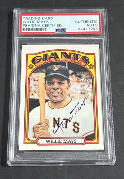 1996 TOPPS 1972 REPRINT WILLIE MAYS Hand Signed CERTIFIED AUTO PSA Coa Hof