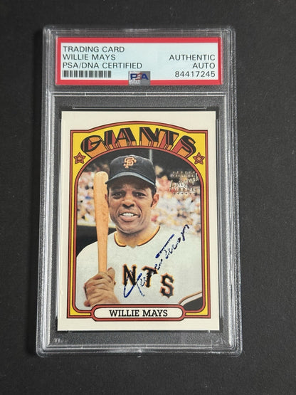 1996 TOPPS 1972 REPRINT WILLIE MAYS Hand Signed CERTIFIED AUTO PSA Coa Hof