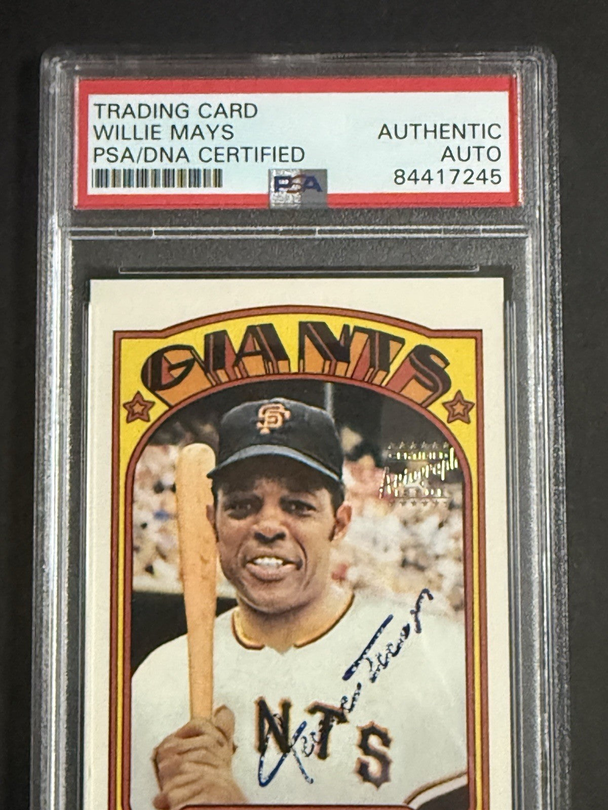 1996 TOPPS 1972 REPRINT WILLIE MAYS Hand Signed CERTIFIED AUTO PSA Coa Hof