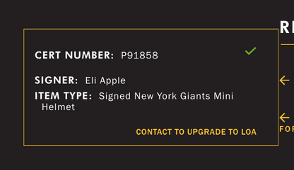 Eli Apple Signed Ny Giants Riddell Mini Helmet 1st Rd Pick Rookie  Auto JSA COA