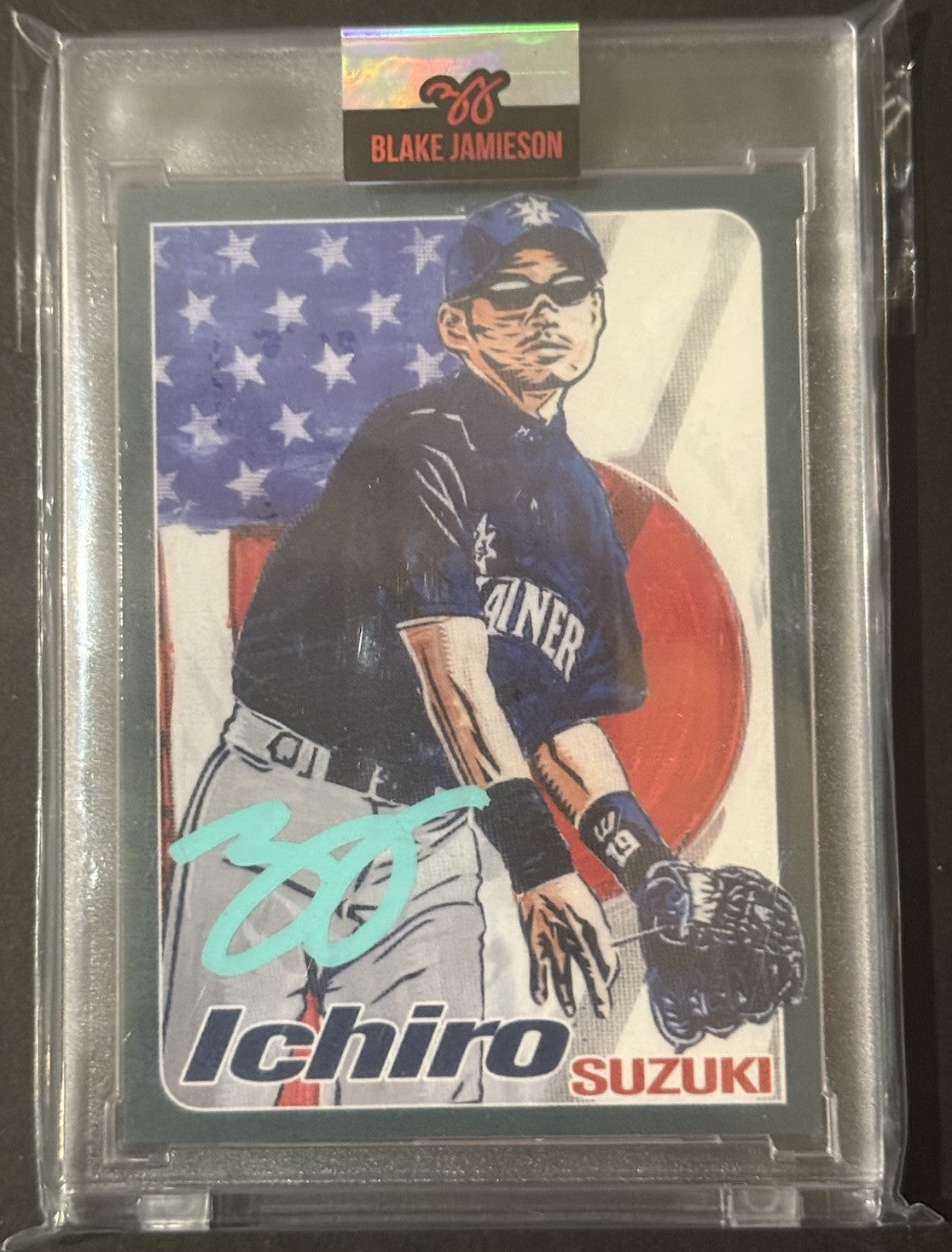 Ichiro Suzuki Topps Project 2020 Blake Jamieson Artist Auto /23 Teal HOF