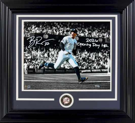 Ben Rice Signed 11x14 Photo Framed Yankees 2026 Opening Day HR Auto LE Steiner