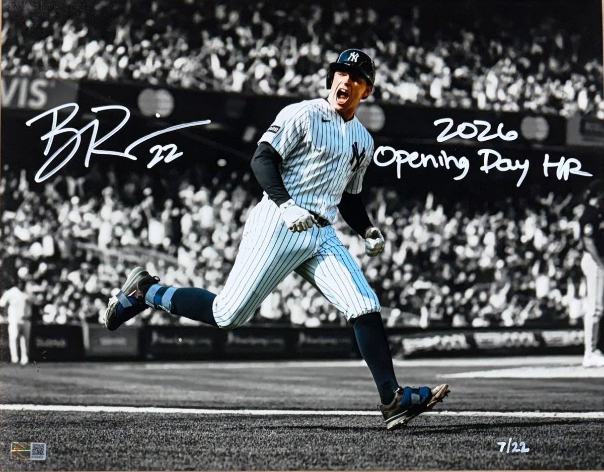 Ben Rice Signed 11x14 Photo Framed Yankees 2026 Opening Day HR Auto LE Steiner