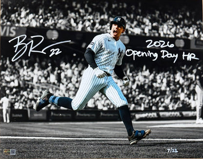 Ben Rice Signed 11x14 Photo Framed Yankees 2026 Opening Day HR Auto LE Steiner