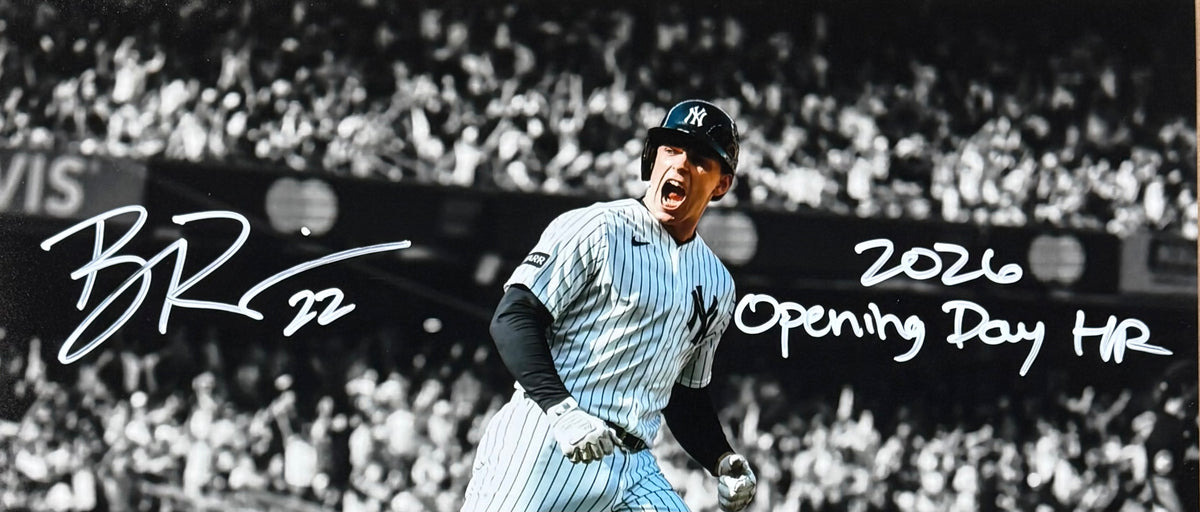 Ben Rice Signed 11x14 Photo Framed Yankees 2026 Opening Day HR Auto LE Steiner
