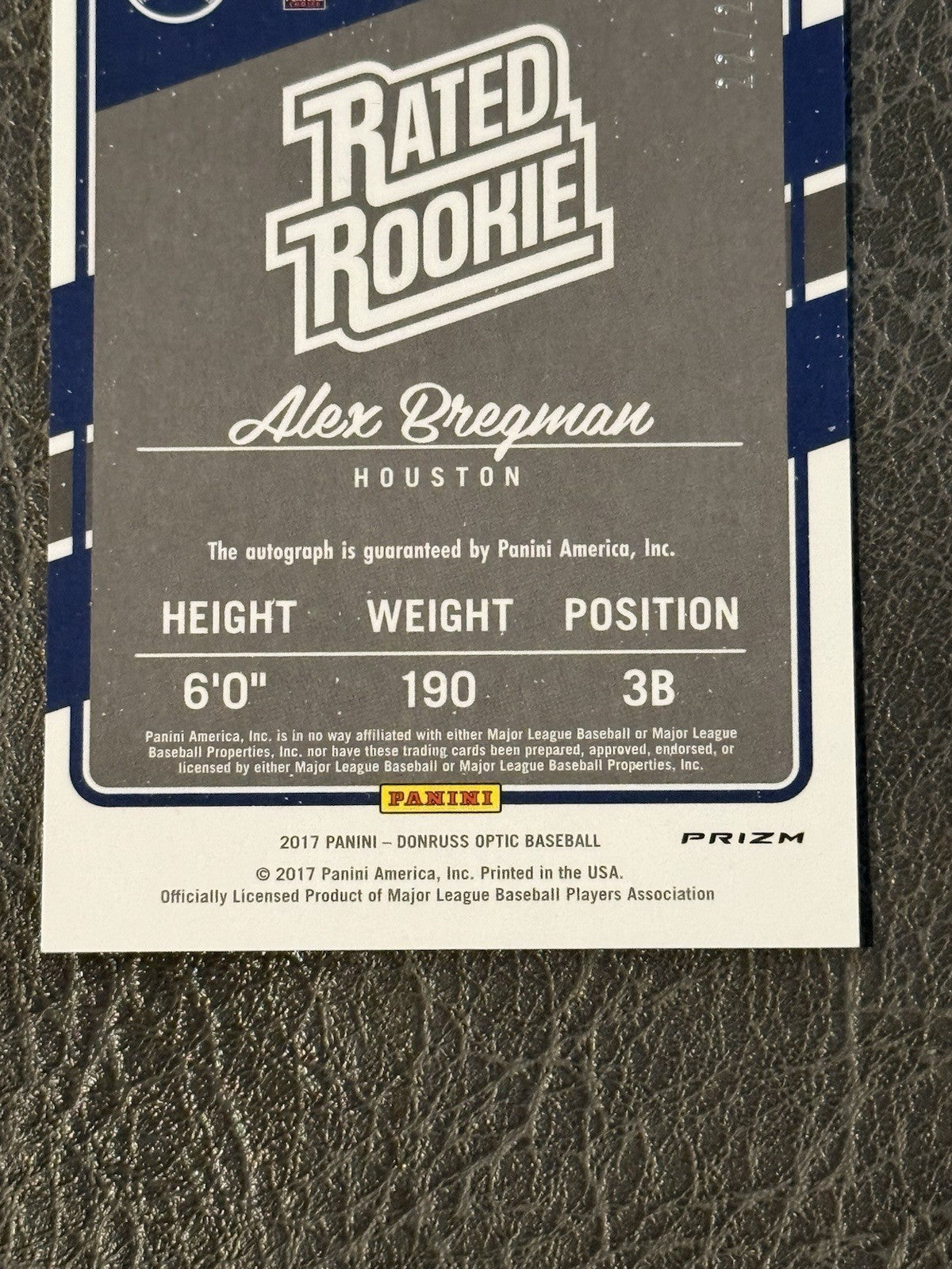 2017 Optic Alex Bregman Rated ROOKIE Signed On Card Mint Auto 22/25 Astros