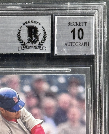 Albert Pujols 2001 Upper Deck #295 Rookie SIGNED BECKETT BAS 10 GEM Mint Auto Rc