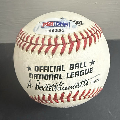 Hank Aaron Signed National League Baseball Bold Auto Braves HOF Psa Coa