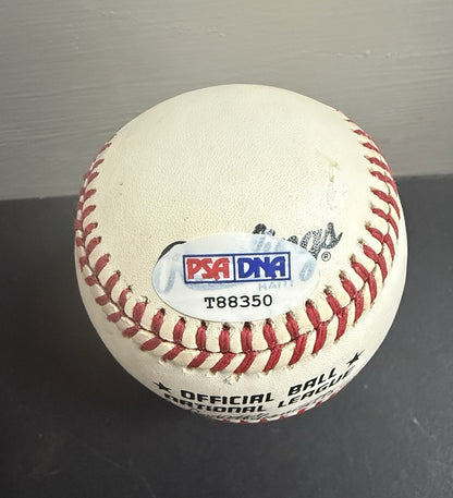 Hank Aaron Signed National League Baseball Bold Auto Braves HOF Psa Coa