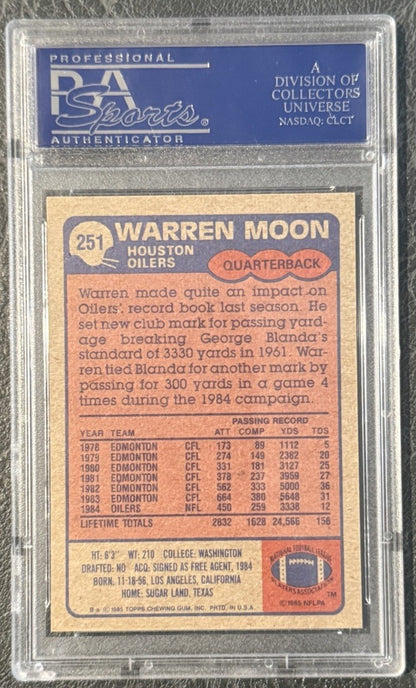 Warren Moon 1985 Topps #251 Rookie Psa 9  Mint Rc HOF Oilers