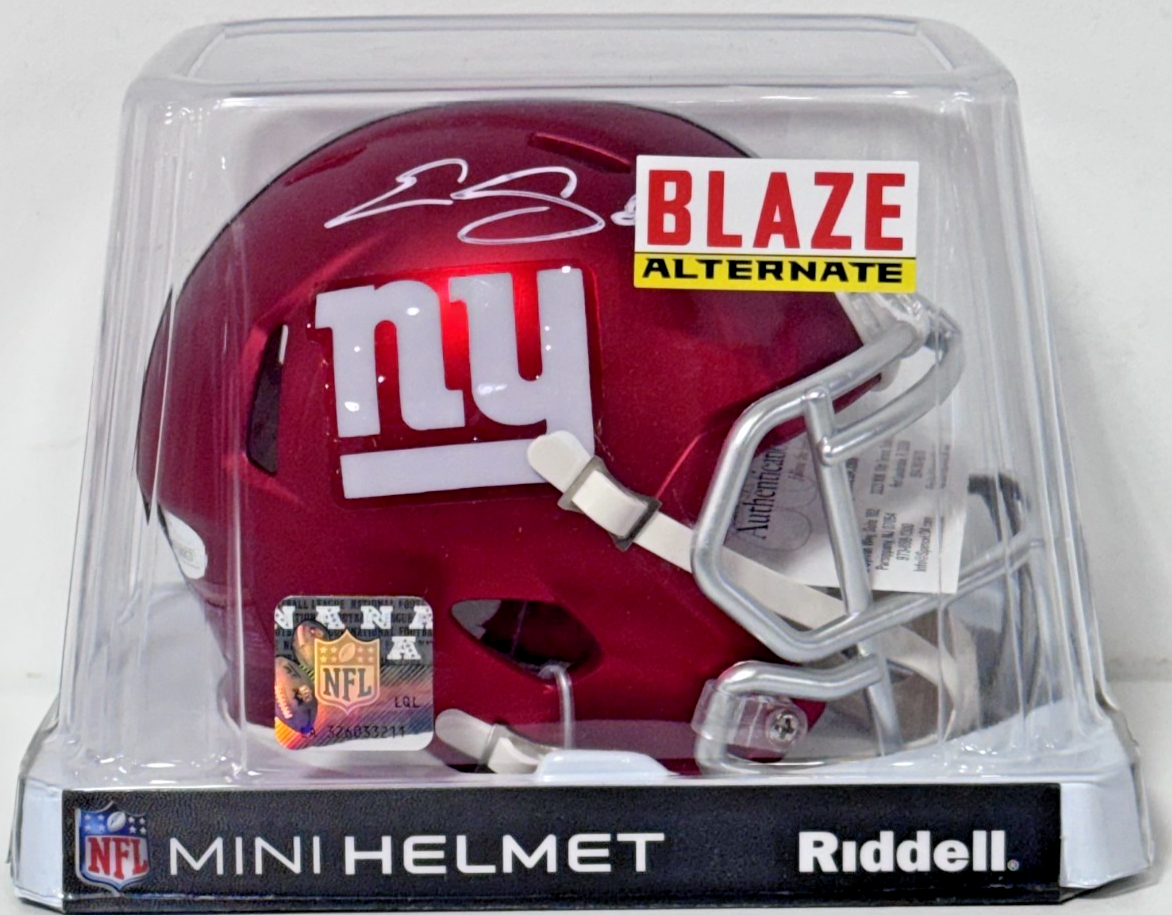 Evan Engram Signed NY Giants Riddell Blaze Alternate Mini Helmet Auto JSA COA