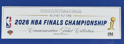 NY Knicks 2026 Road to the NBA Finals Bronze Coin Ticket Highland Mint Brunson