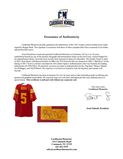 Reggie Bush Signed Custom Football Jersey USC Trojans Auto GTSM Holo Sz XL