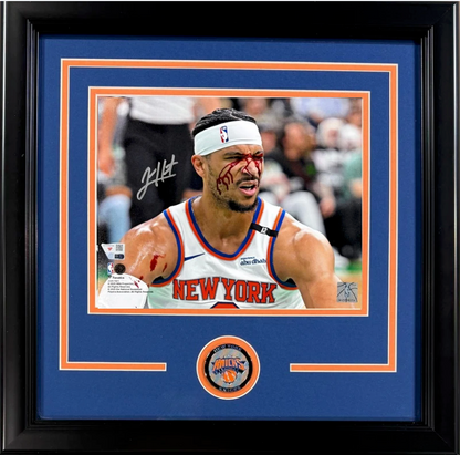 Josh Hart Signed 8x10 Framed Bleeding Playoff Photo NY Knicks Auto Fanatics COA