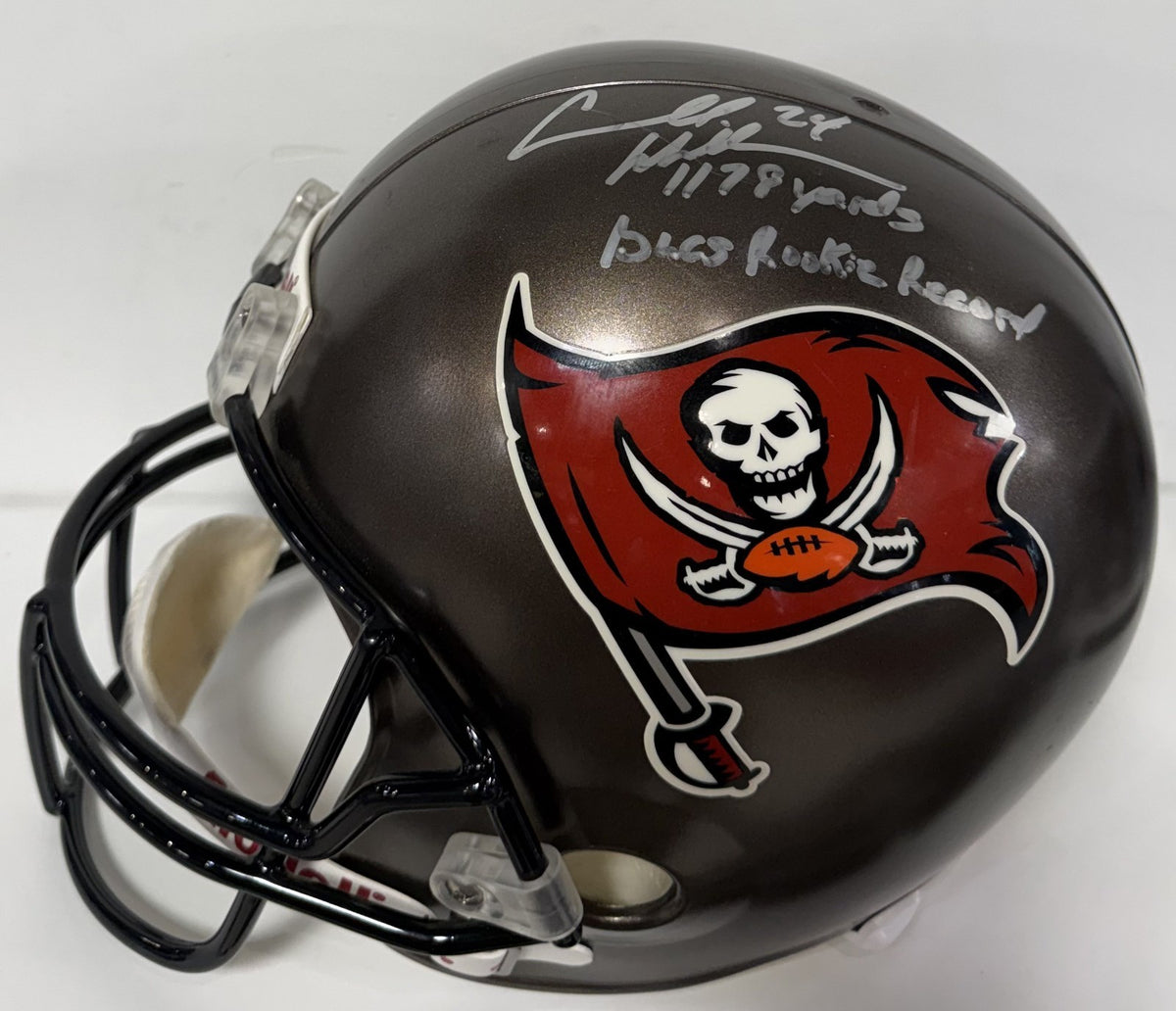 Cadillac Williams Signed TB Buccaneers Replica Helmet Rookie Stat Auto Elite COA