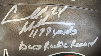 Cadillac Williams Signed TB Buccaneers Replica Helmet Rookie Stat Auto Elite COA