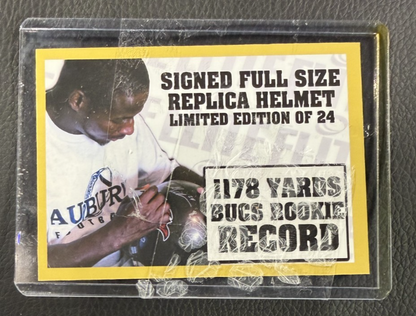 Cadillac Williams Signed TB Buccaneers Replica Helmet Rookie Stat Auto Elite COA
