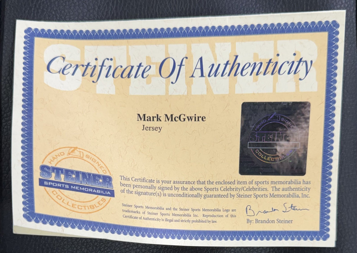 Mark McGwire Signed 1986 Authentic Rookie Jersey Oakland Auto LE Steiner MLB COA