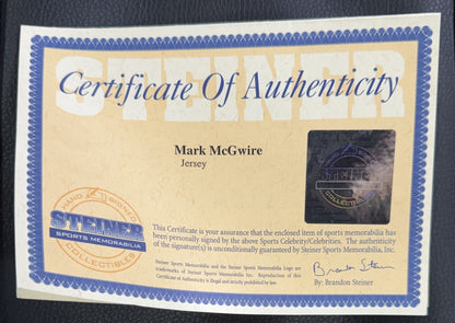 Mark McGwire Signed 1986 Authentic Rookie Jersey Oakland Auto LE Steiner MLB COA