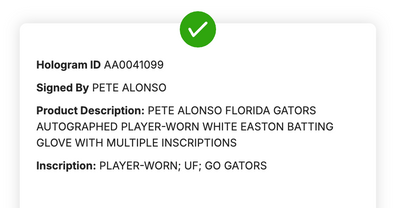 Pete Alonso Florida Gators Signed Worn Batting Gloves Auto Fanatics Mets Orioles