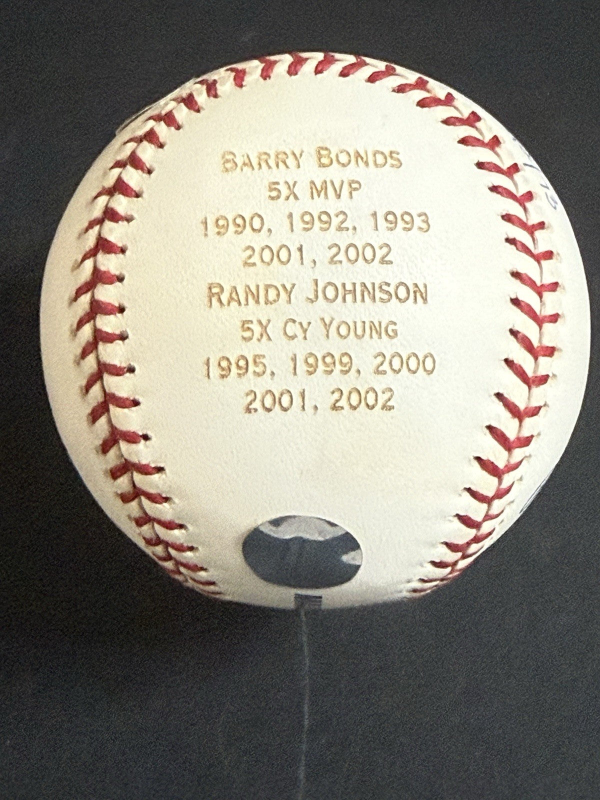 Barry Bonds & Randy Johnson 5x MVP Cy Signed MLB Baseball /73 Auto Goldin Coa