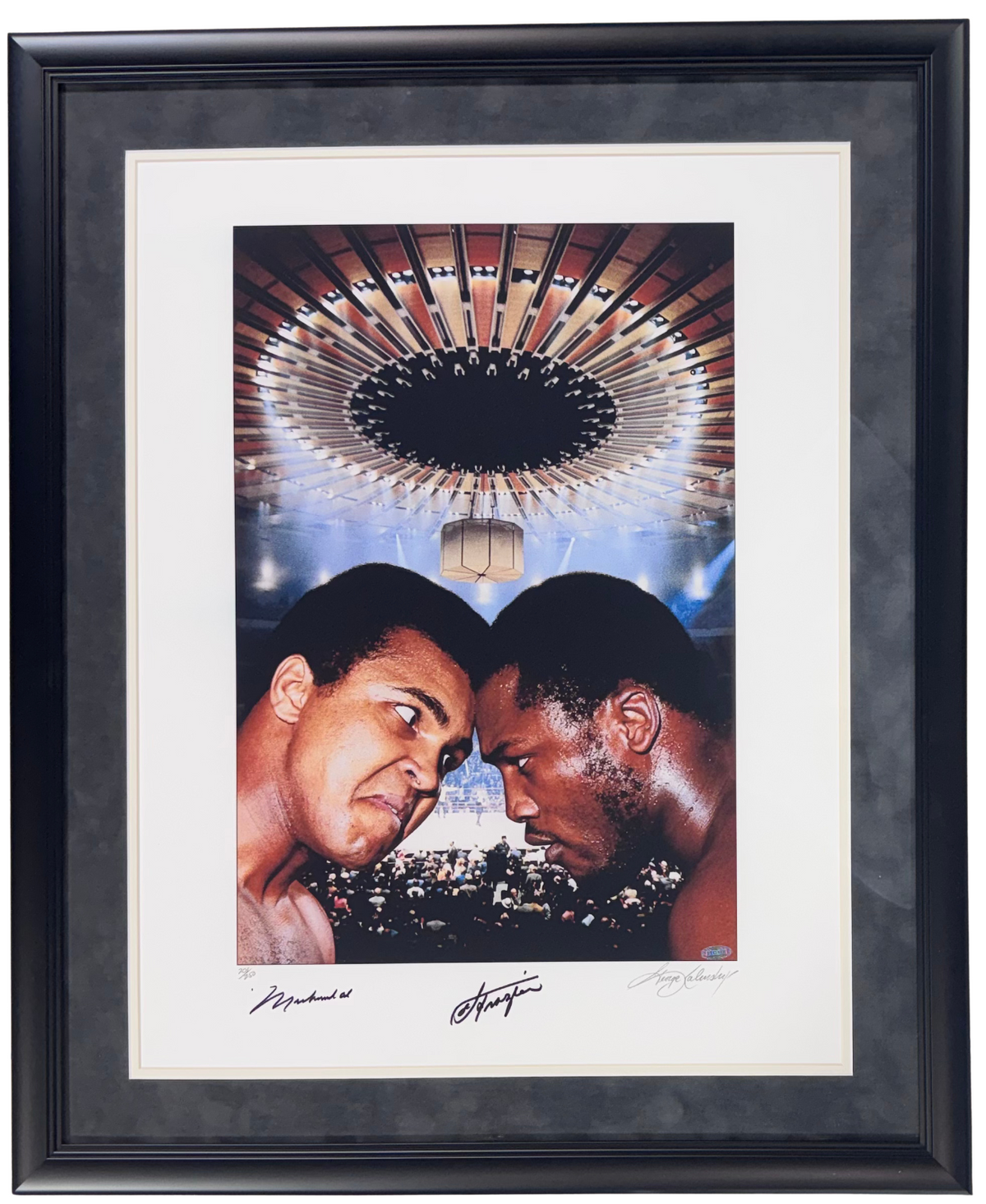 Muhammad Ali Joe Frazier Signed Kalinsky Photo LE/250 Framed Auto Steiner COA
