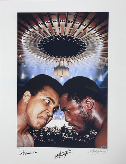 Muhammad Ali Joe Frazier Signed Kalinsky Photo LE/250 Framed Auto Steiner COA