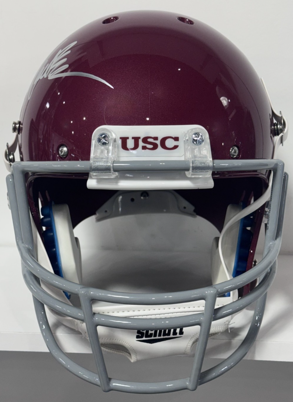 Marcus Allen Signed USC Trojans Schutt Replica Helmet Auto JSA COA Raiders HOF