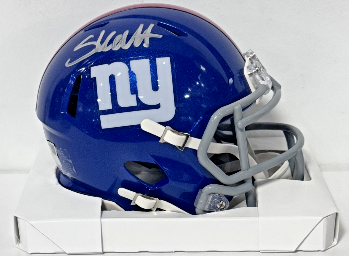 Cam Skattebo Signed Riddell Speed Mini Helmet Auto Fanatics COA NY Giants