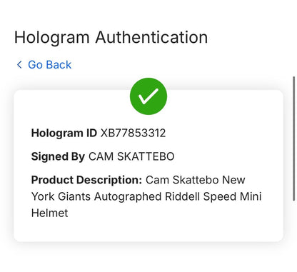 Cam Skattebo Signed Riddell Speed Mini Helmet Auto Fanatics COA NY Giants