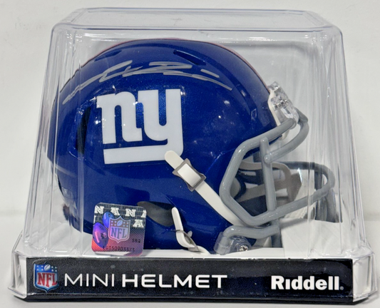 Jaxson Dart Signed Riddell Speed Mini Helmet Auto Fanatics COA New York Giants