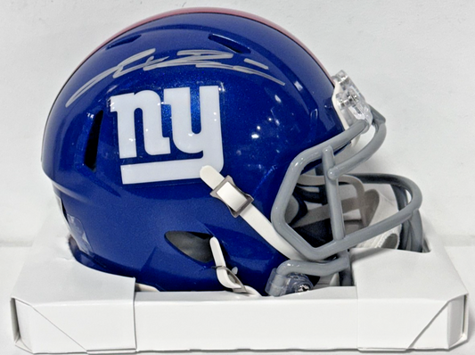 Jaxson Dart Signed Riddell Speed Mini Helmet Auto Fanatics COA New York Giants