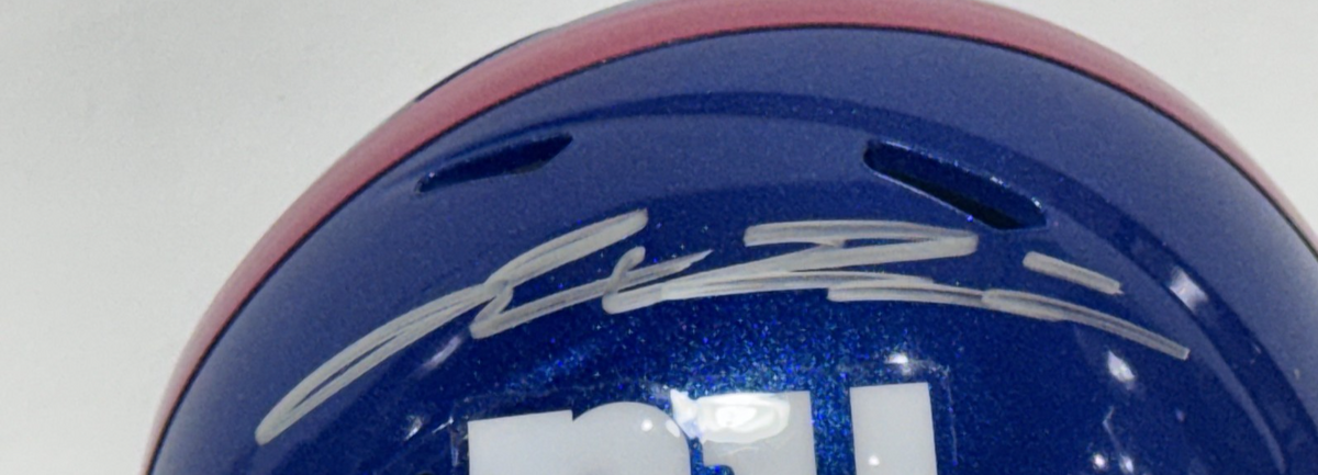 Jaxson Dart Signed Riddell Speed Mini Helmet Auto Fanatics COA New York Giants