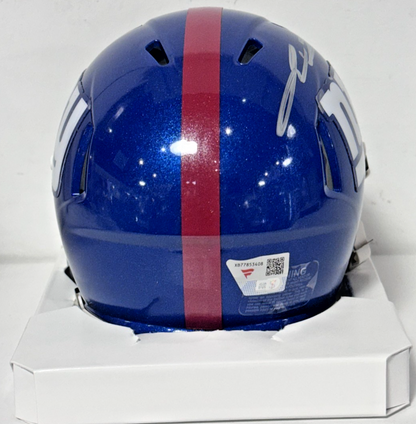 Jaxson Dart Signed Riddell Speed Mini Helmet Auto Fanatics COA New York Giants