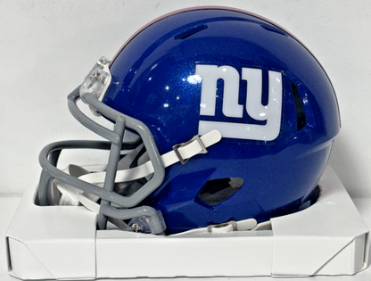 Jaxson Dart Signed Riddell Speed Mini Helmet Auto Fanatics COA New York Giants