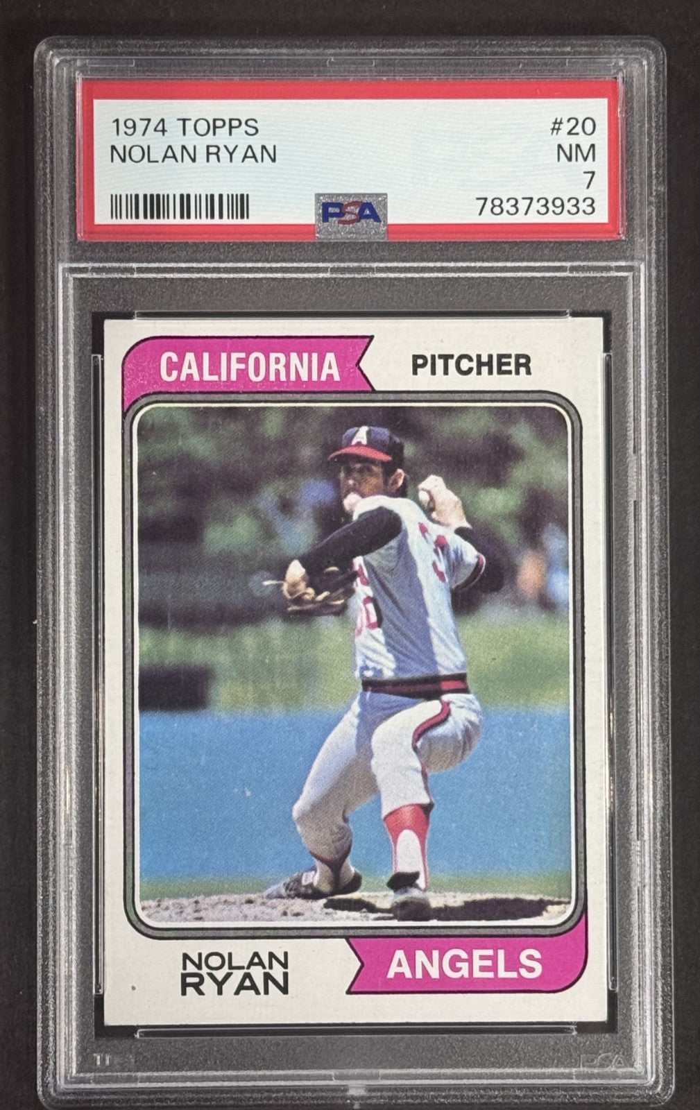 1974 Topps Nolan Ryan #20 PSA 7 Near Mint Angels HOF Centered Sharp Nm