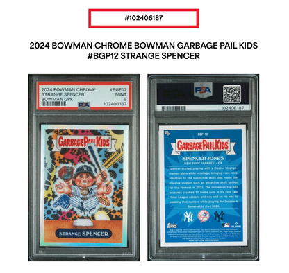 2024 Bowman Chrome Strange Spencer Jones GPK PSA 9 Mint #BGP12 NY Yankees