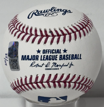 Ben Rice Signed Official Baseball Yankees MLB Debut 1st Hit Auto /22 Steiner COA