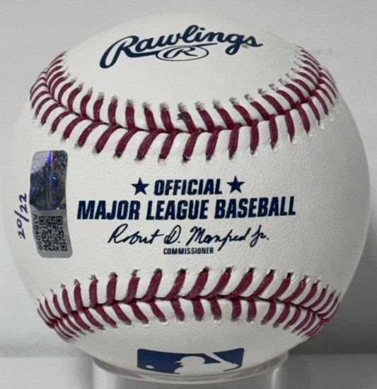 Ben Rice Signed Official Baseball Yankees MLB Debut 1st Hit Auto /22 Steiner COA